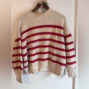 Old Navy Red and Cream Striped Sweater
